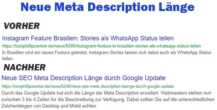 Neue SEO Meta Description Länge durch Google Update Neue SEO Meta Description Länge durch Google Update
